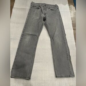 [W33L32Ins29”]Levi’s Gray 504 Men Straight Distressed Jeans